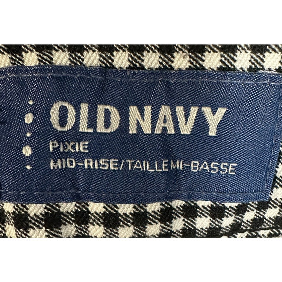 Old Navy Pants Womens 8 Reg Black White‎ Checkered Pixie Khakis Mid Rise Ladies - Picture 3 of 10